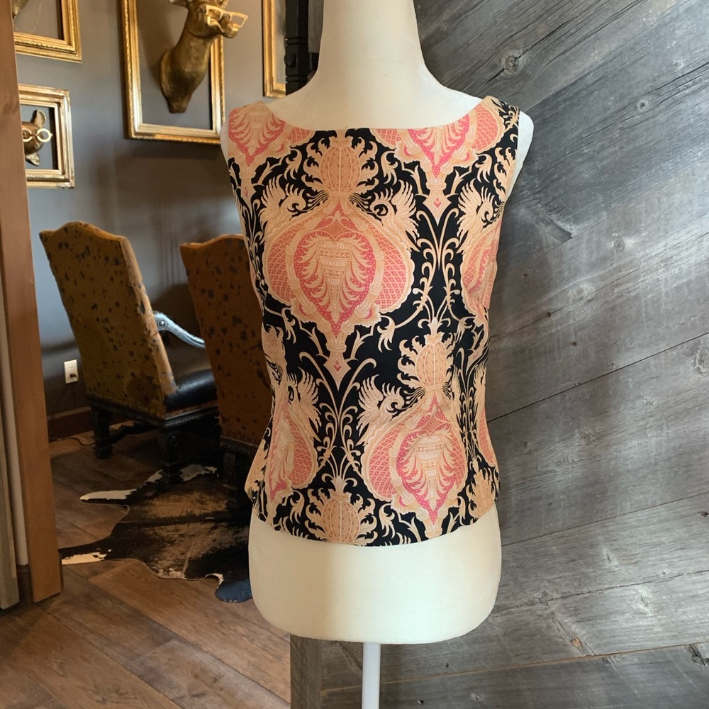 Trina Turk Sleeveless Top Damask Tank